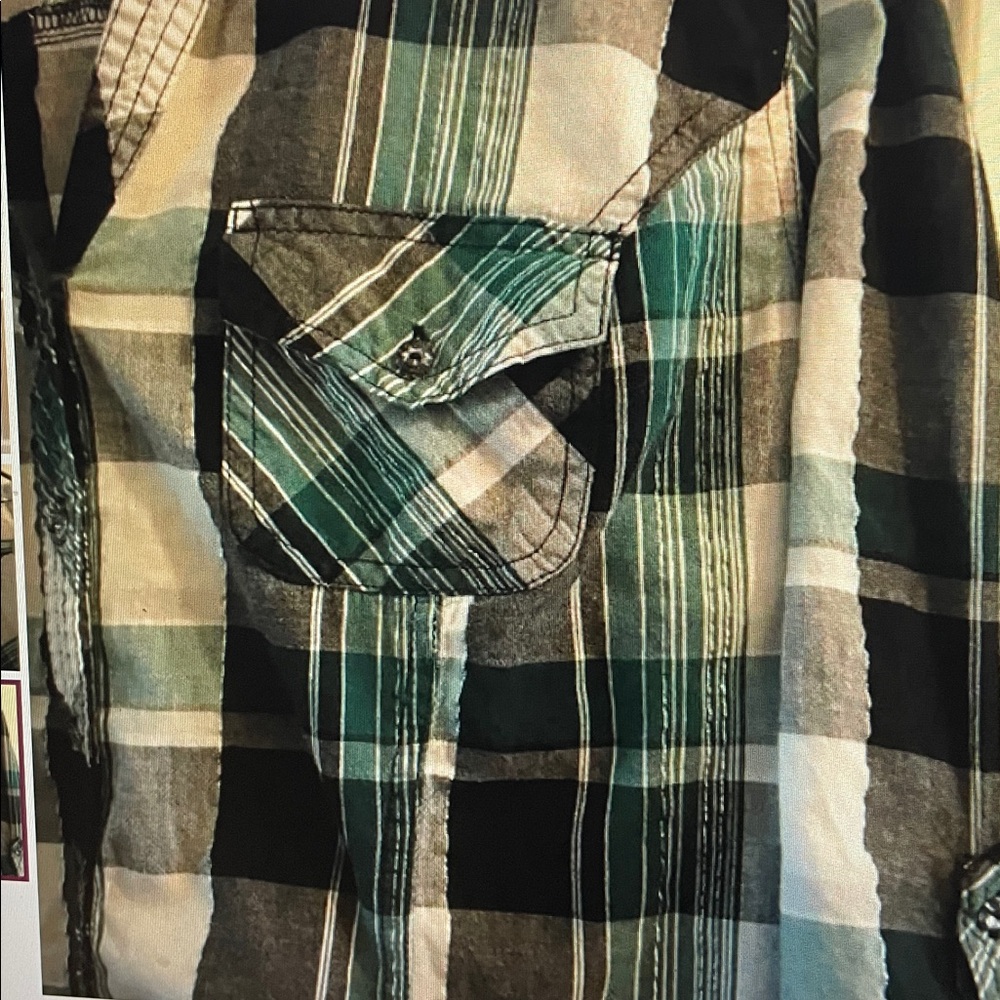 Cato plaid 3/4 Sleeve Button-Down Shirt XL - Picture 4 of 4